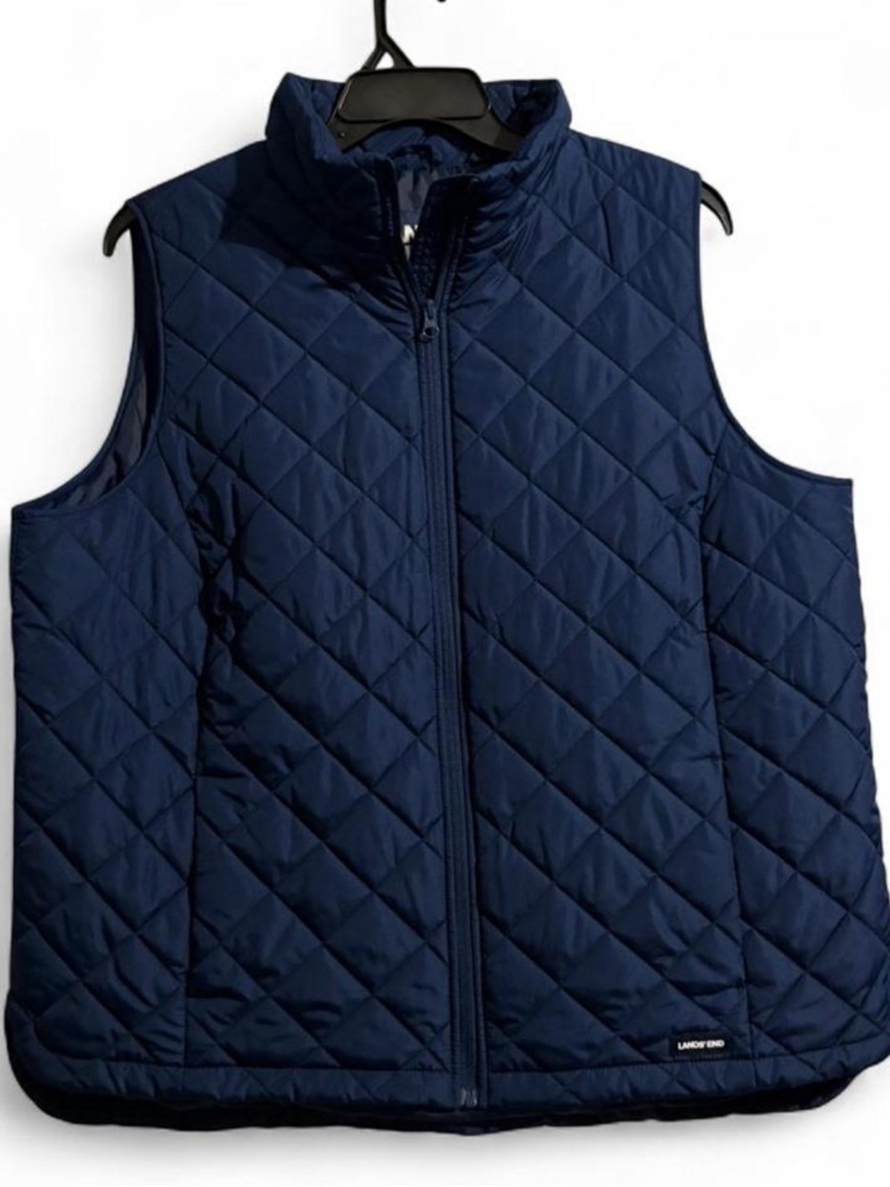 Lands' End Quilted Navy Women’s Vest